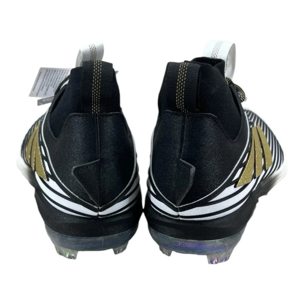 Size 13 - adidas Adizero Edge + TPU Black Gold Baseball Cleats JQ7464 Men's